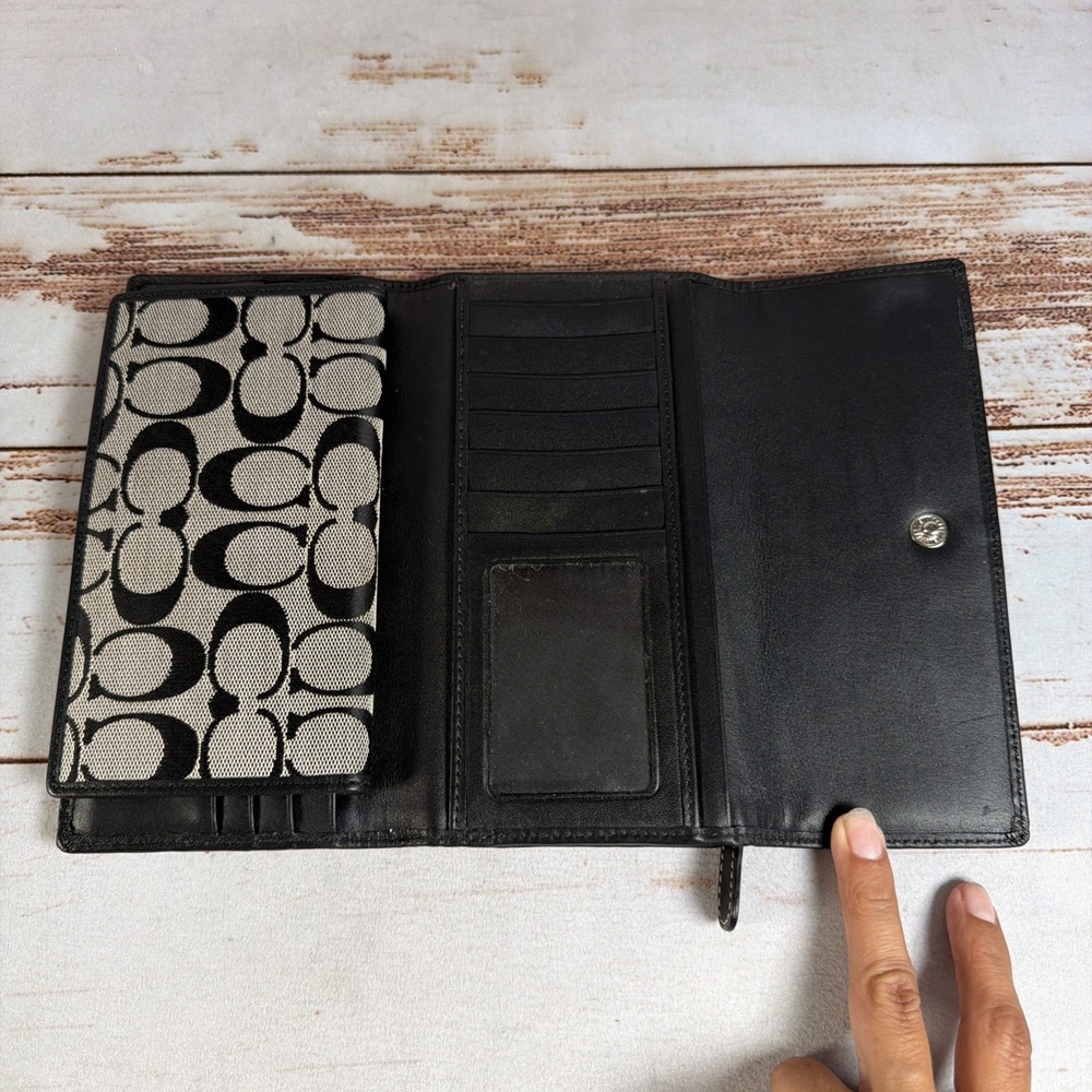 COACH Hampton Signature slim envelope wallet black #42986 - Picture 4 of 5